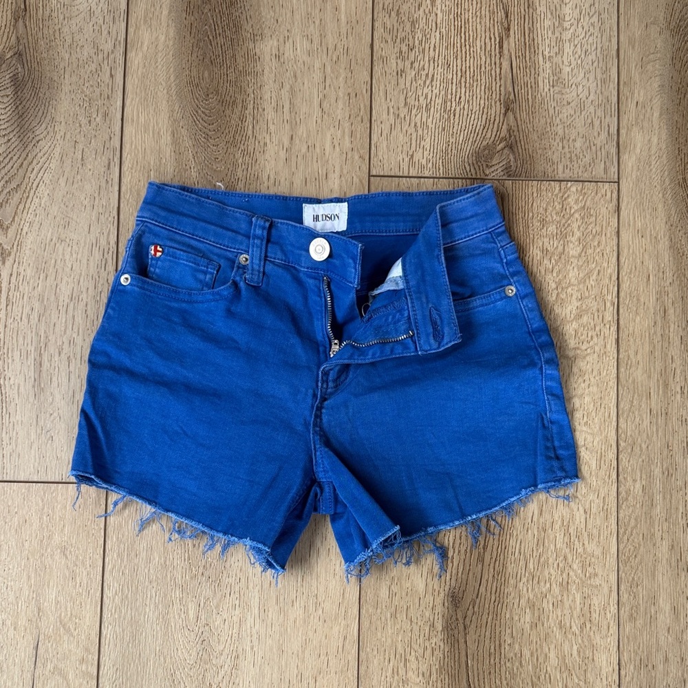 Hudson Jeans Bright Blue Denim Cutoff Shorts